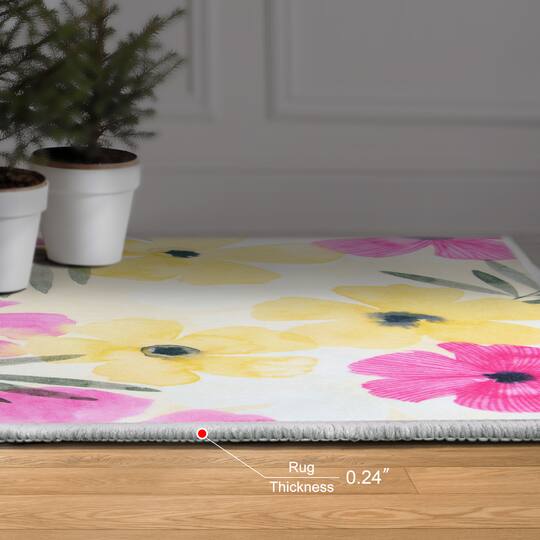 Empire Art Direct 5ft. x 7.5ft. Tropical Punch Posies I Flowers Area Rug